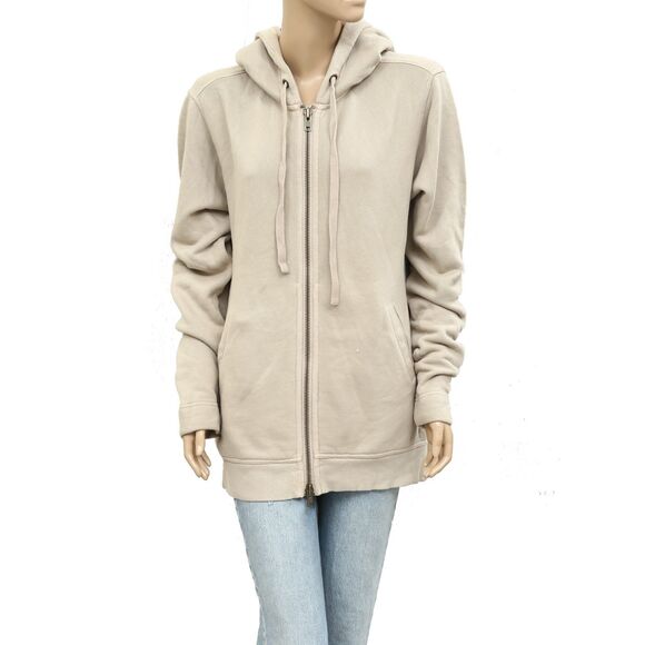 Free People Redwood Cardi Jacket Hoodie Top Soft Cotton Zip-up Slouchy S 283974 - Picture 7 of 12